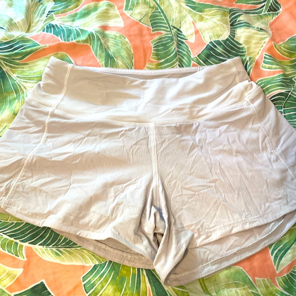 lululemon white shorts, no liner